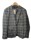 CloudStyle Plaid Men Tweed Blazer Vintage Checkered Prom Suit Size XL - 3 Piece