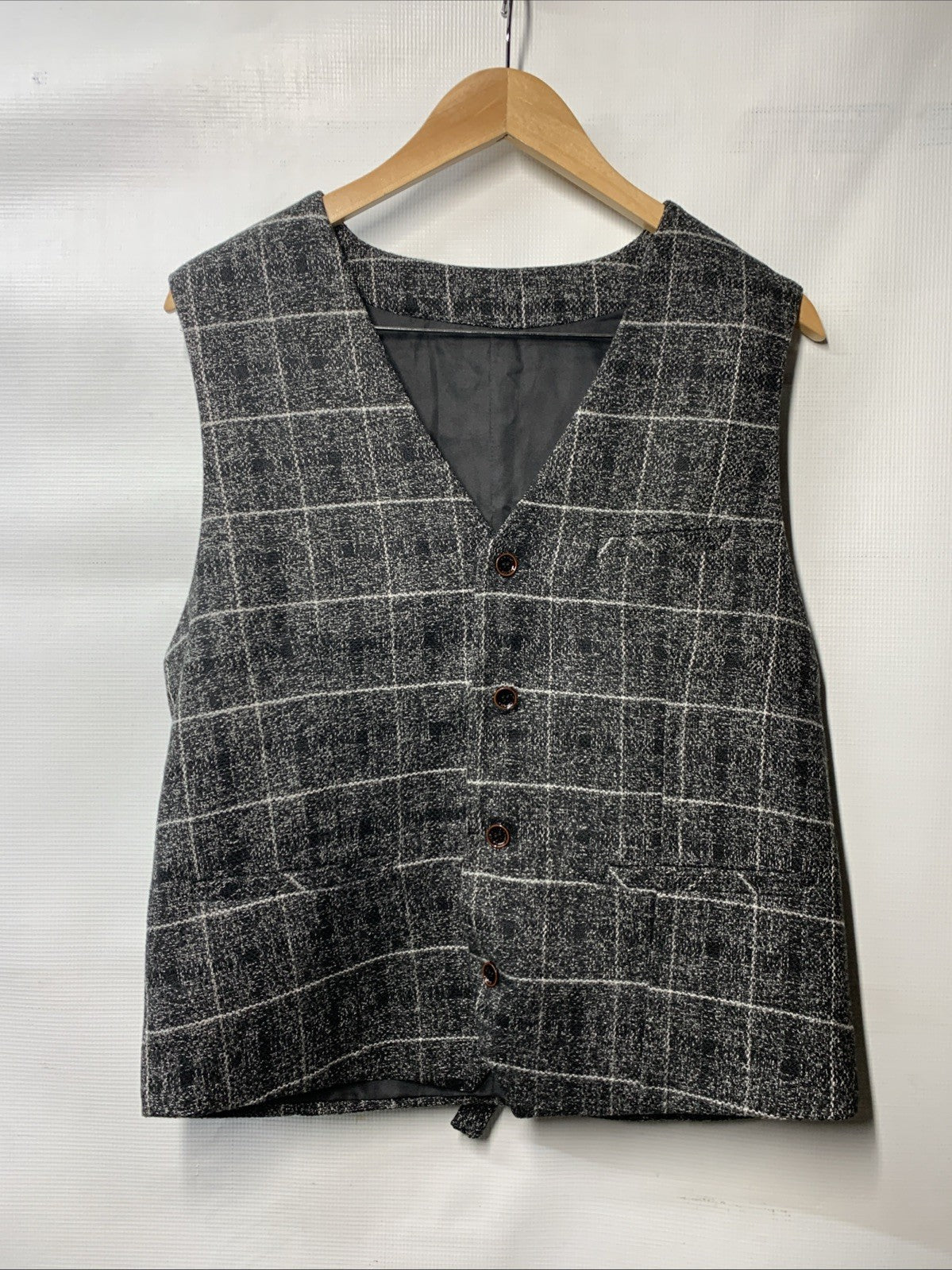 CloudStyle Plaid Men Tweed Blazer Vintage Checkered Prom Suit Size XL - 3 Piece