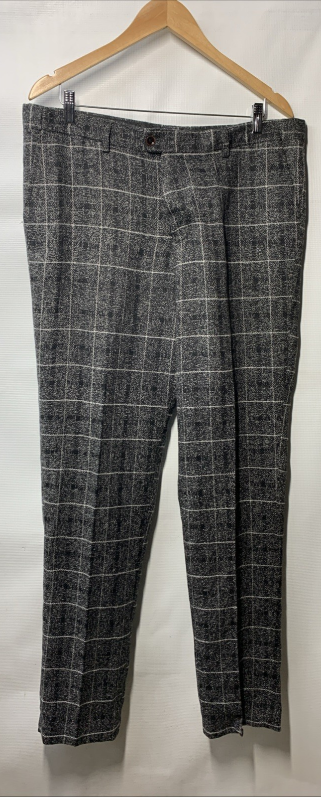 CloudStyle Plaid Men Tweed Blazer Vintage Checkered Prom Suit Size XL - 3 Piece