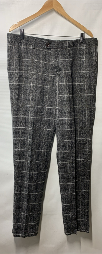CloudStyle Plaid Men Tweed Blazer Vintage Checkered Prom Suit Size XL - 3 Piece