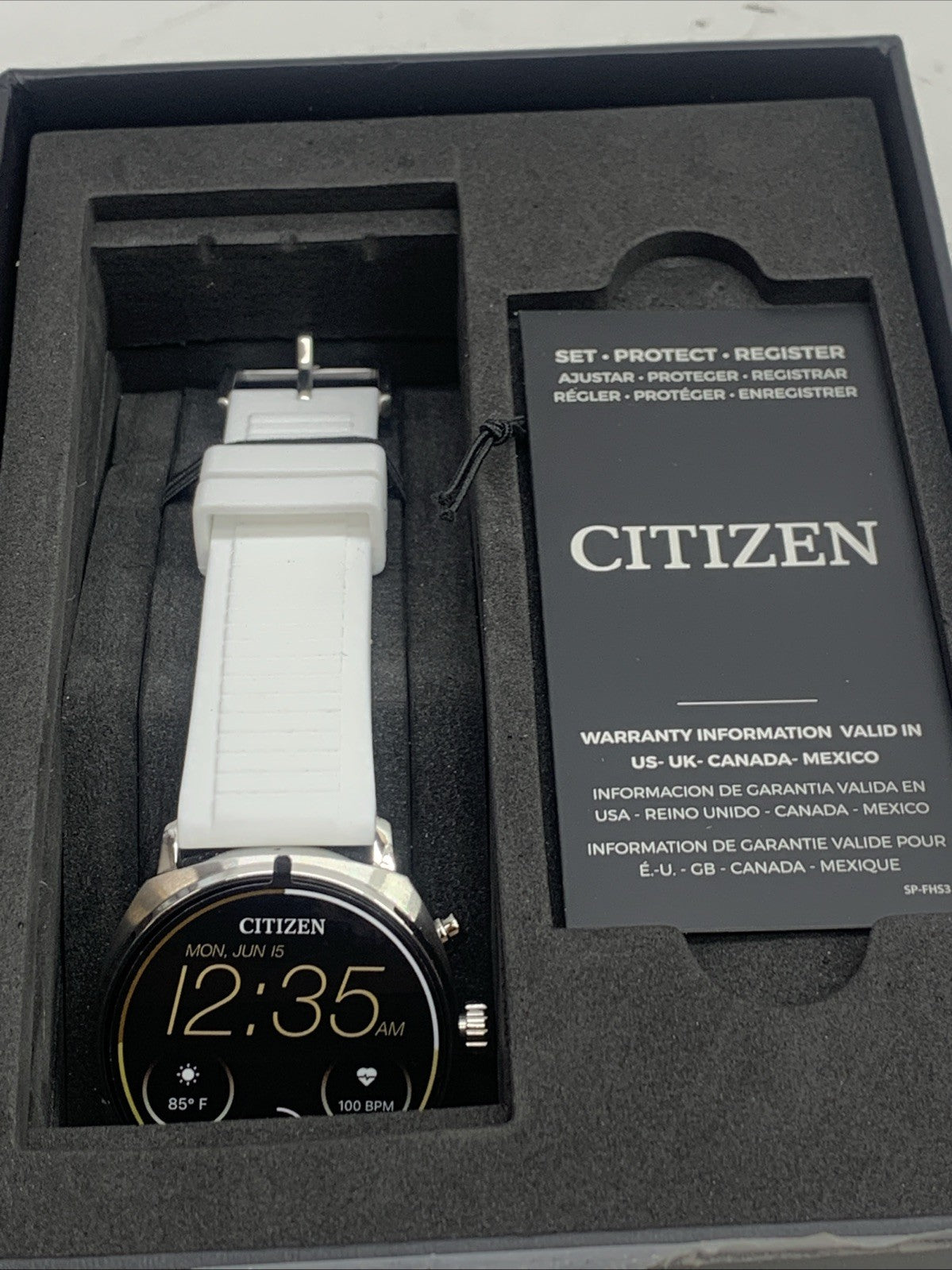 Citizen CZ MX1000-28X Smart Touchscreen Smart Watch Digital Display 41MM White