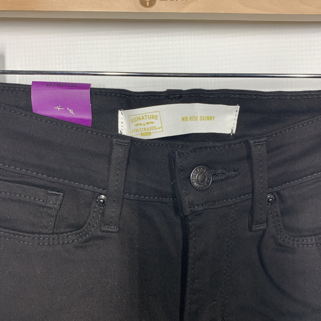 Signature Strauss & Co Gold Label Mid-Rise Skinny Jeans Size 4S 27x28 Long Pants