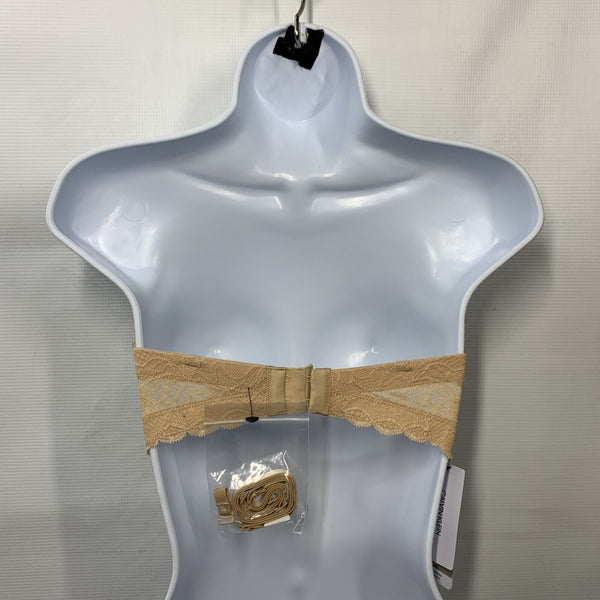 CALVIN KLEIN Seductive Comfort Lace Strapless Convertible Nude Push Up Bra - 32D