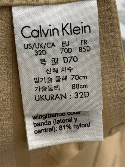 CALVIN KLEIN Seductive Comfort Lace Strapless Convertible Nude Push Up Bra - 32D
