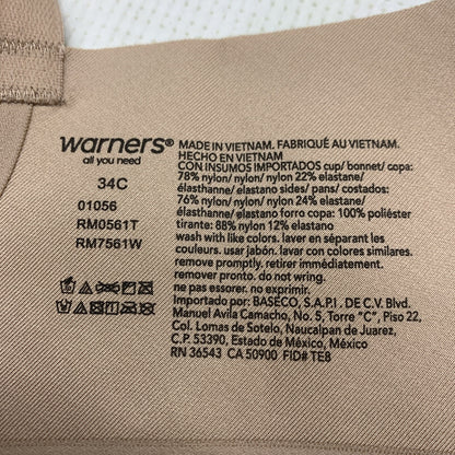 Warners No Side Effects Wire-Free T-Shirt Bra 01056-212 Size 34C Lightly Lined