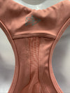 Yvette Sports Bra L/XL Rose Wireless Racerback Zip Front High Impact Activewear