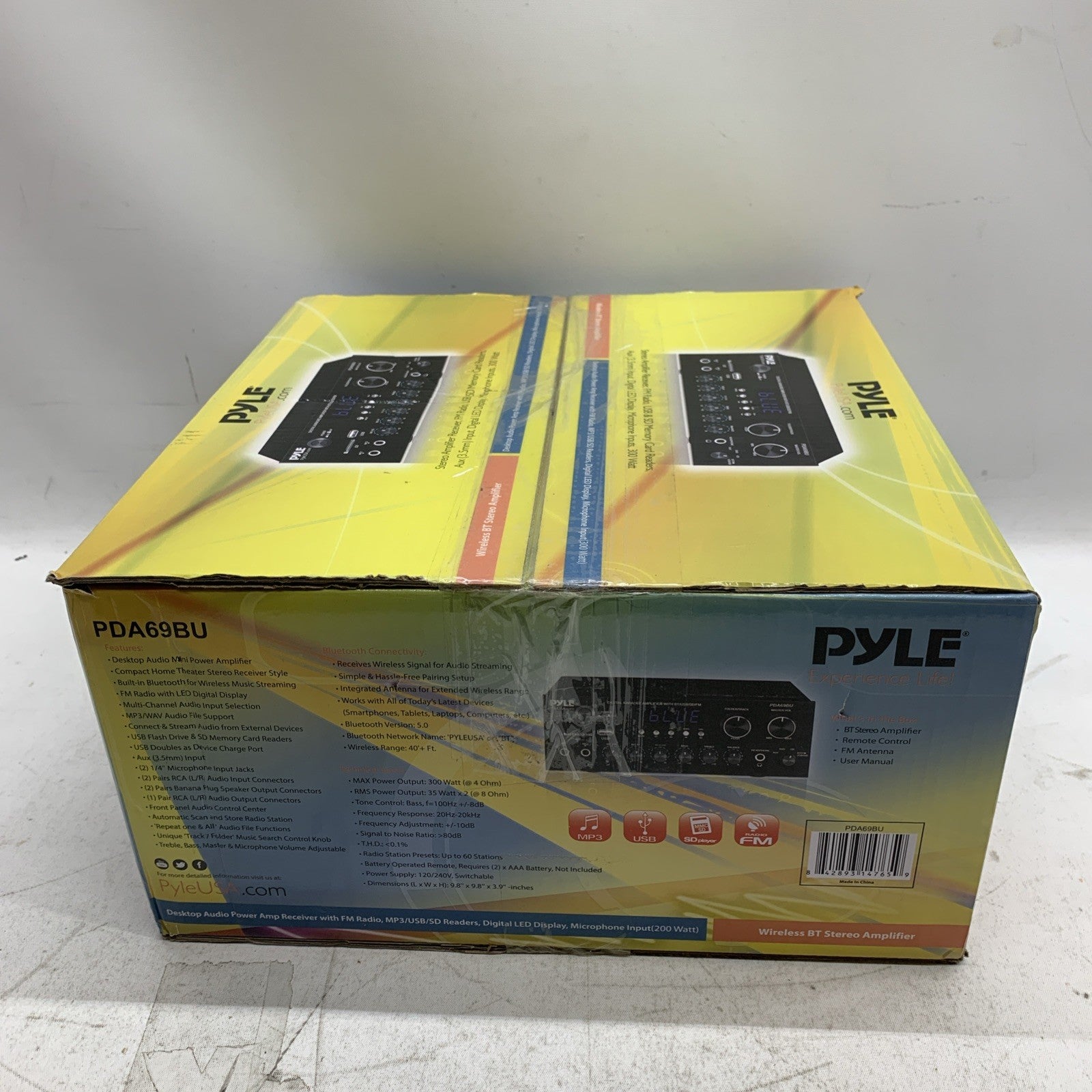 Pyle Stereo Karaoke Amplifier Audio Receiver w/Remote Control Bluetooth Black