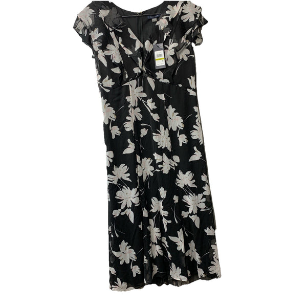 Tommy Hilfiger Women's Chiffon Flutter Sleeve and Hem V-Neck Midi Dress Size 14