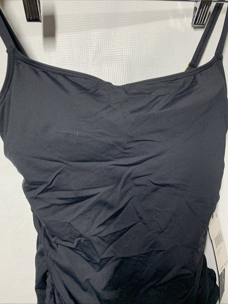 La Blanca Women's One Piece Swimsuit Island Goddess Shirred Side Bathing Size 8