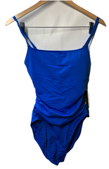 La Blanca One Piece Swimsuit Island Goddess Shirred Side Bathing Suit Size 8