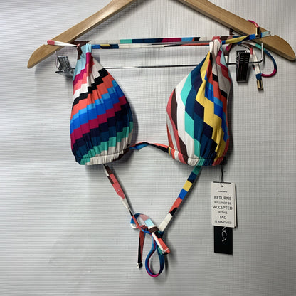 La Blanca Women's Slice Printed Halter Bikini Top Swimwear LB4BT80-MLT Size 6