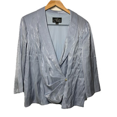 Alex Evenings Womens 3/4 Sleeve Surplice Neckline Stretch Shimmer Jacket Size XL