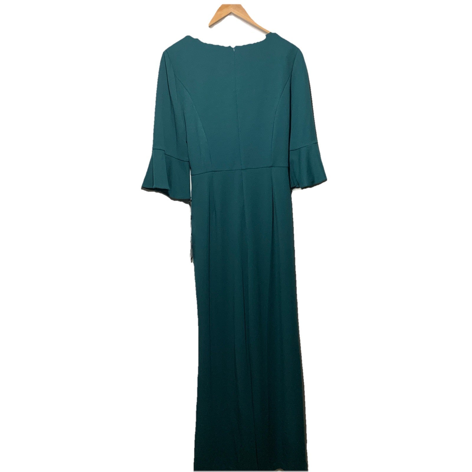 Adrianna Papell 3/4 Sleeve Bell Sleeve Tie Waist Straight Leg Jumpsuit Size 14