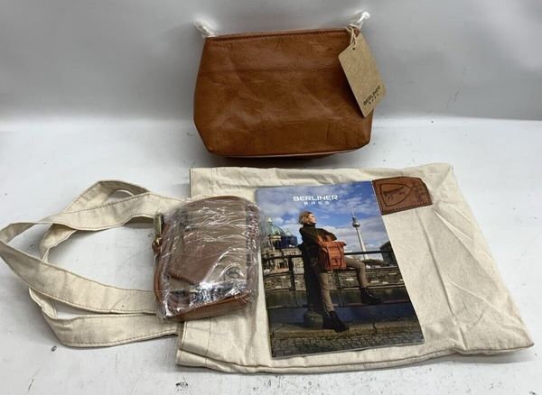 Vintage Leather Shoulder Bag Marbella Crossbody Handbag for Women - Brown Xs
