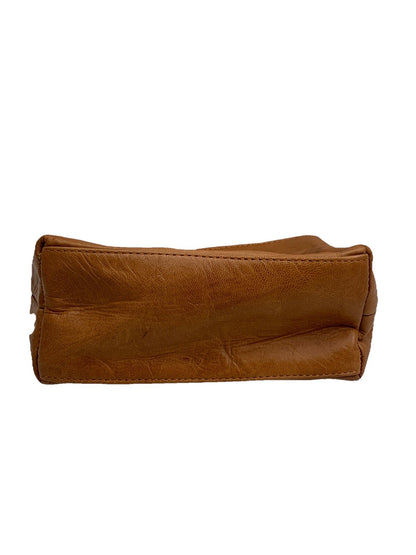 Vintage Leather Shoulder Bag Marbella Crossbody Handbag for Women - Brown Xs