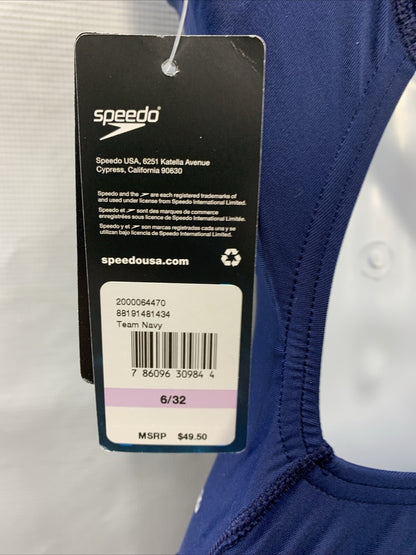Speedo Women's ProLT One-Piece Swimsuit Speedo Navy Size 6/32 Swimwear Pull On