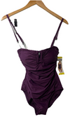 DKNY Womens Shirred One-Piece Strap/strapless Swimsuit With Tummy Control Size S