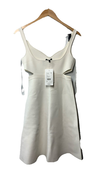 Theory Women's Cut Out Flare Dress M1016734 Compact Size Small White Sleeveless