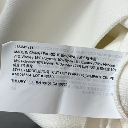 Theory Women's Cut Out Flare Dress M1016734 Compact Size Small White Sleeveless