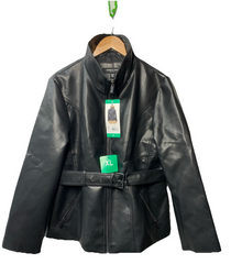 Kenneth Cole Women's Belted Jacket Size XL Long Sleeve Black 1888675 with Pocket