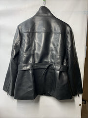 Kenneth Cole Women's Belted Jacket Size XL Long Sleeve Black 1888675 with Pocket