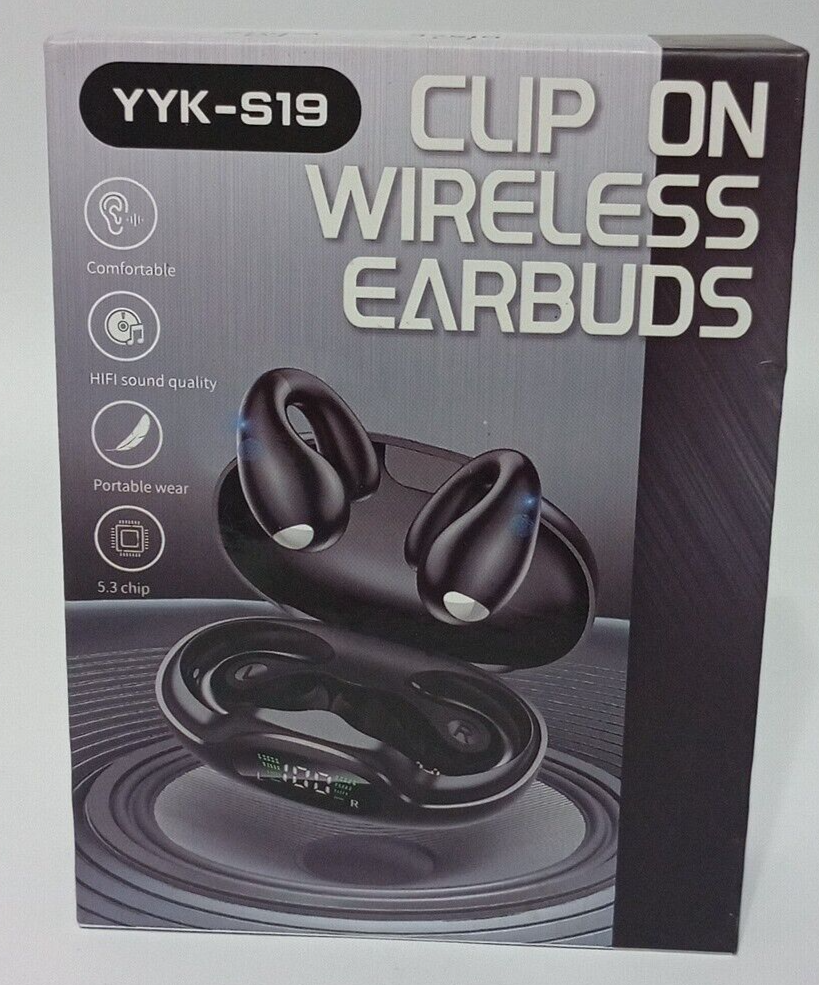 Open Ear Clip Wireless Earbuds Bluetooth 5.3, Sports Earphones Built-In Micropho