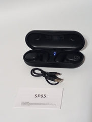 SP05 Open Ear Headphones Black Ultra Lightweight 16.2mm Trumpet Earbuds Earhooks