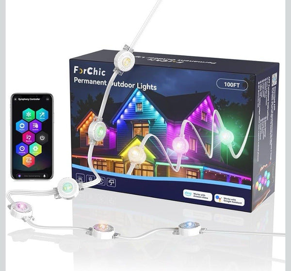 Permanent Outdoor Lights 111ft Christmas Lights RGB 24V 1.5A 33W with 72 Lights