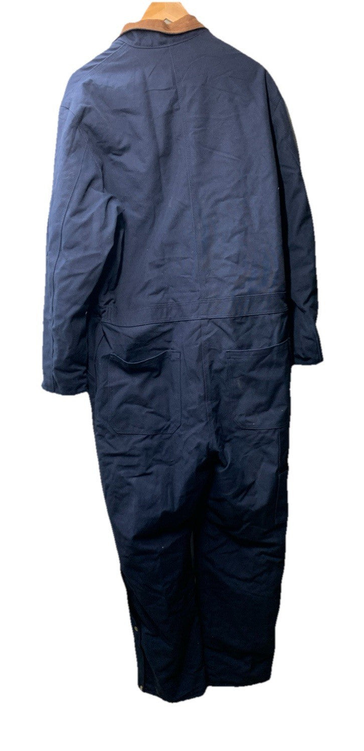 HISEA Men's Insulated Coveralls Loose Fit Canvas Jumpsuit Long Sleeve Size Large