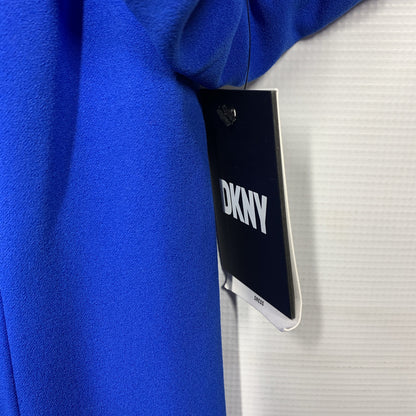 DKNY Women's Short Open Sleeve Ruched Sheath Mini Dress Solid Royal Blue Size 6