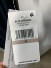 Alex Evenings Long Stretchy 3/4 Sleeve Knot Front Column Dress V-neck Size 12