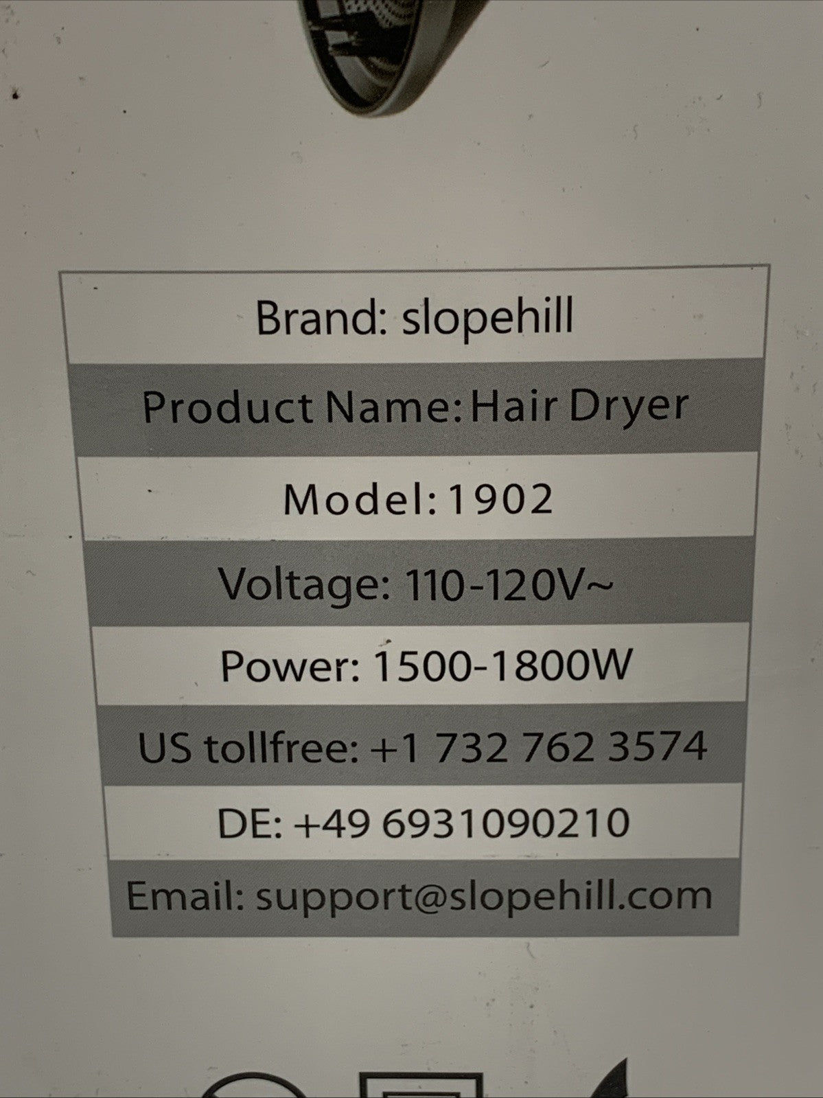 Slopehill 1902 Professional Ionic Hair Blow Dryer 1500-1800W for Home Salon