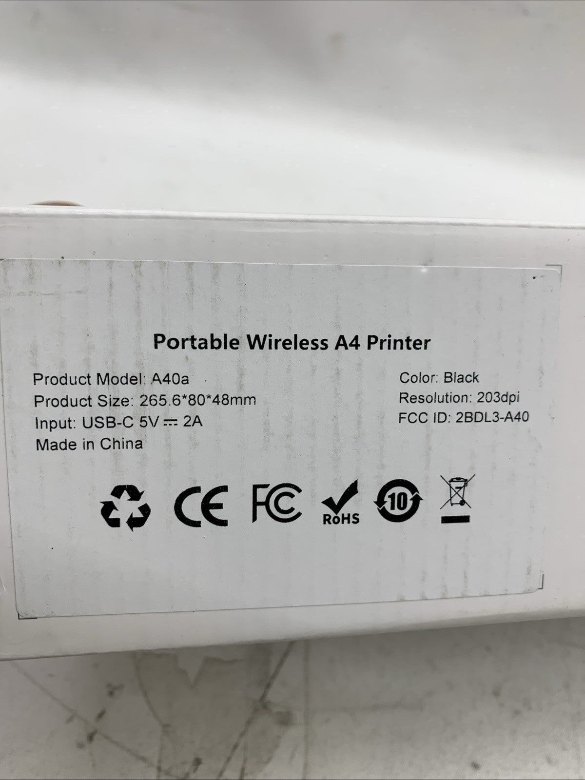 Pedoolo Portable Wireless A4 Printer A40A Lightweight Bluetooth/Cable for Travel