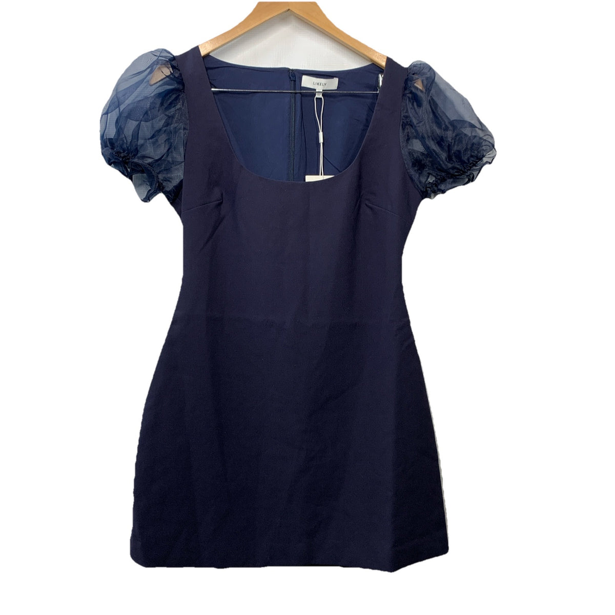 Likely Women's Ari Mini Dress Women's Navy Short Size 10 Back Zipper Navy Blue