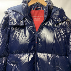 Tommy Hilfiger Men's Hooded Mid-Length Puffer Jacket Long Sleeve w/Pockets Small