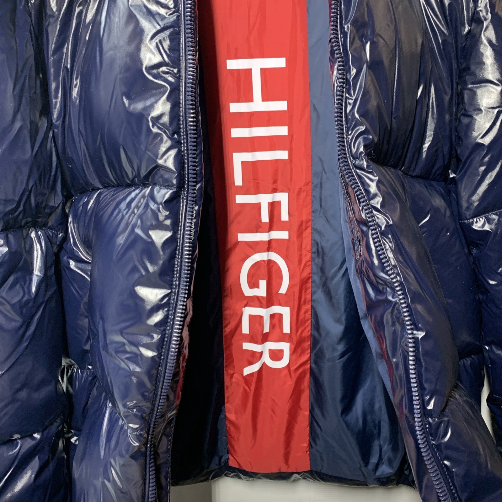Tommy Hilfiger Men's Hooded Mid-Length Puffer Jacket Long Sleeve w/Pockets Small