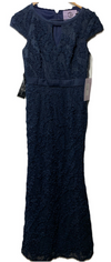 JS Collections Leigh 3D-Floral Keyhole-Cutout Long Gown Dress Formal Size 2