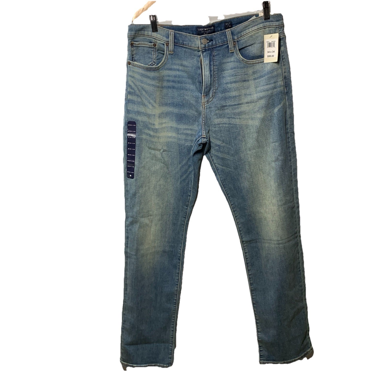 Lucky Brand Mens Classic Distressed Straight Jean Long Pants w/Pocket Size 34x34