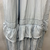 Ramy Brook Dress Satin Tiered Ruffle Baby Blue Nelly Smocked Dress XXS V-Neck