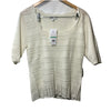 Sam Edelman Averie Square Ruffle Neck Sweater Short Sleeve Classic Size Large