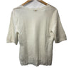 Sam Edelman Averie Square Ruffle Neck Sweater Short Sleeve Classic Size Large
