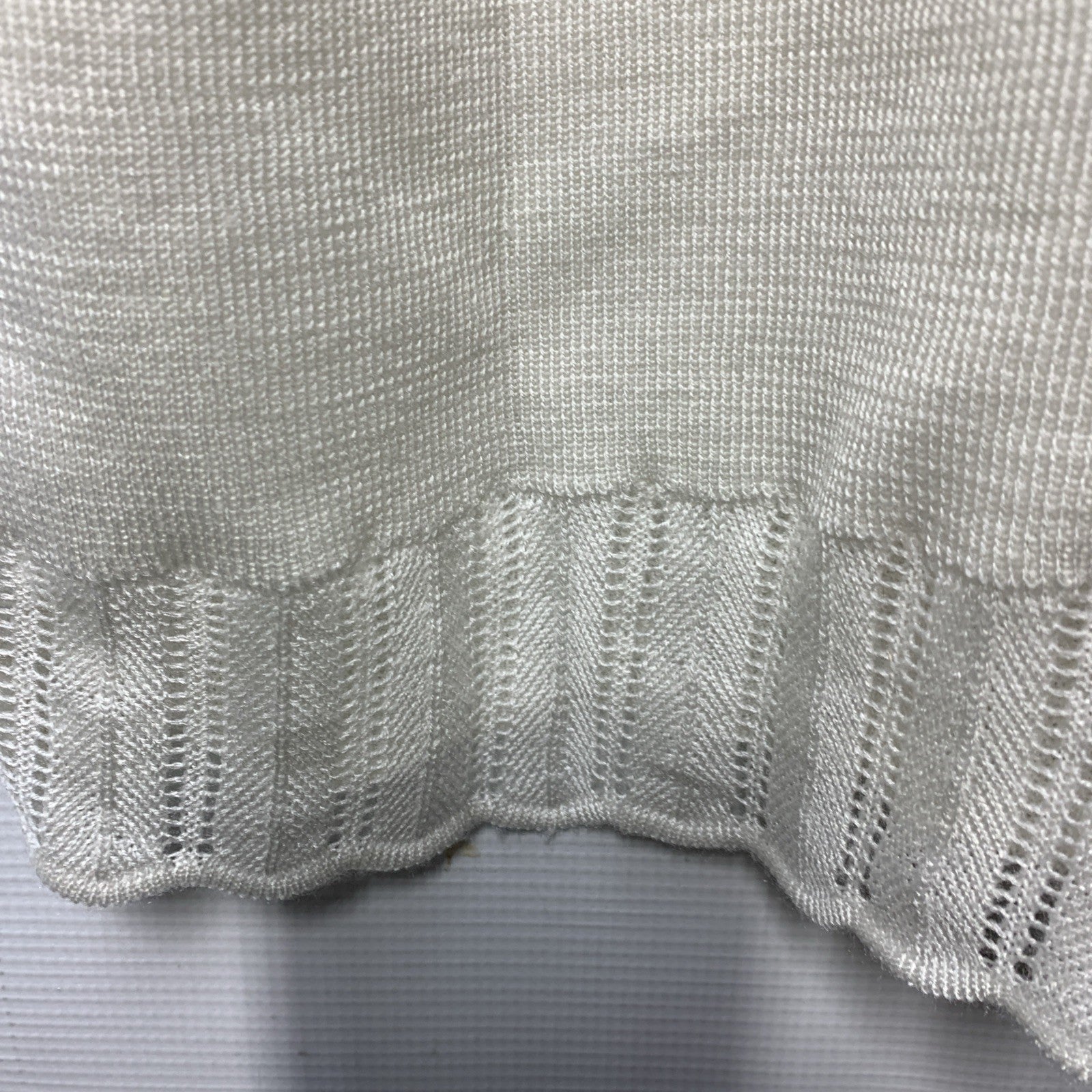 Sam Edelman Averie Square Ruffle Neck Sweater Short Sleeve Classic Size Large