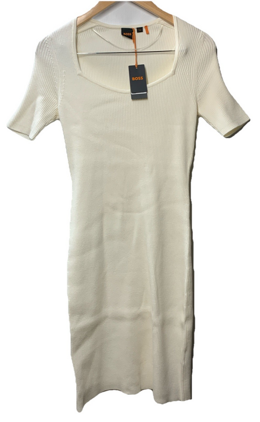 Hugo BOSS Women's Fesco Dress Short Sleeve Sweater Dress Casual Pull-on Size M