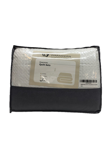 Waffle Weave Quilt Set King Size, Soft Lightweight Summer Classic Checkered