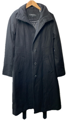 Kenneth Cole Women's Belted Military Coat Long Sleeve with Collar Black Small