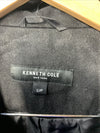 Kenneth Cole Women's Belted Military Coat Long Sleeve with Collar Black Small
