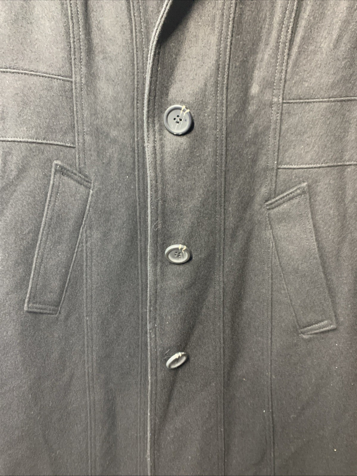 Kenneth Cole Women's Belted Military Coat Long Sleeve with Collar Black Small