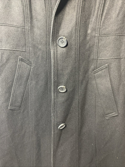 Kenneth Cole Women's Belted Military Coat Long Sleeve with Collar Black Small