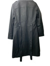 Kenneth Cole Women's Belted Military Coat Long Sleeve with Collar Black Small