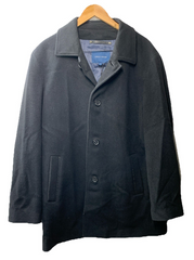 Cole Haan Men's Button Up Wool Plush Car Coat Collared Long Sleeve Size Large